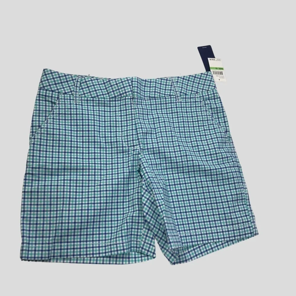Izod aqua blue plaid cool combo shorts size 10 women’s , new with tag